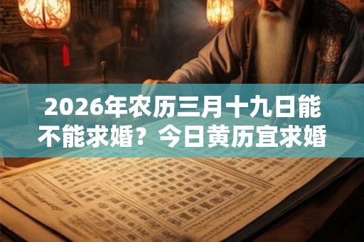 2026年农历三月十九日能不能求婚？今日黄历宜求婚吗