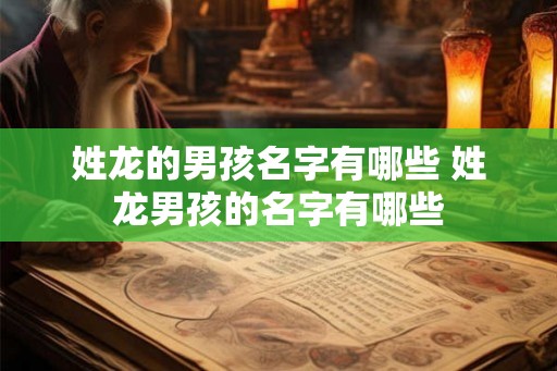 姓龙的男孩名字有哪些 姓龙男孩的名字有哪些 姓龙的男孩名字有哪些 姓龙男孩的名字有哪些