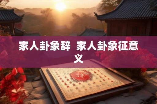 家人卦象辞  家人卦象征意义