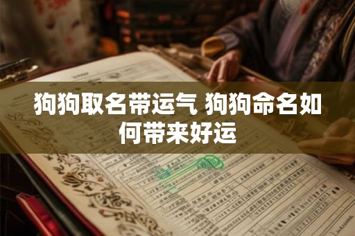 狗狗取名带运气 狗狗命名如何带来好运