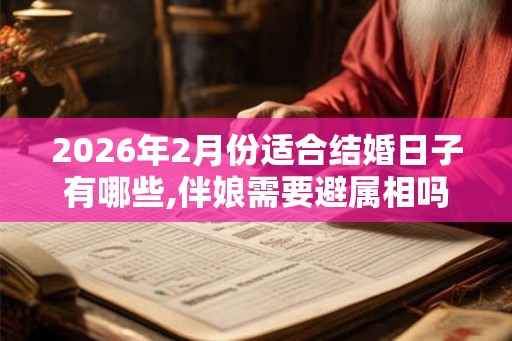 2026年2月份适合结婚日子有哪些,伴娘需要避属相吗
