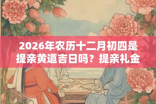 2026年农历十二月初四是提亲黄道吉日吗？提亲礼金要多少