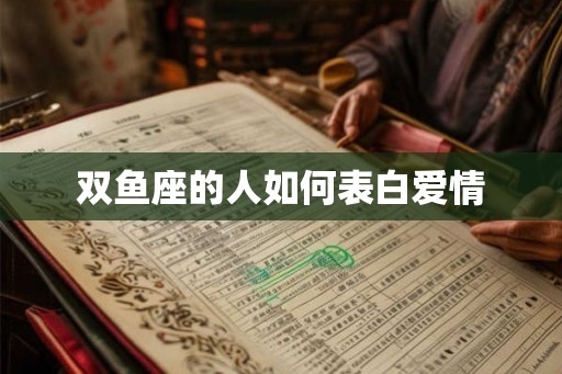 双鱼座的人如何表白爱情