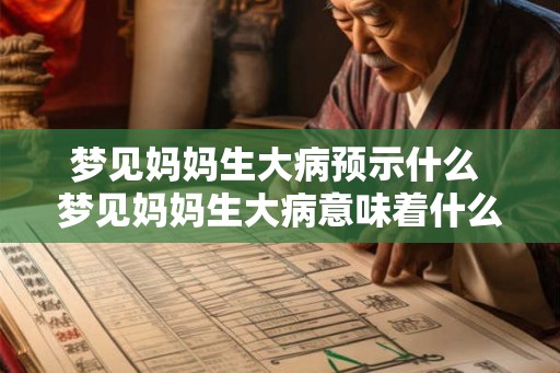 梦见妈妈生大病预示什么 梦见妈妈生大病意味着什么 梦见妈妈生大病预示什么 梦见妈妈生大病意味着什么