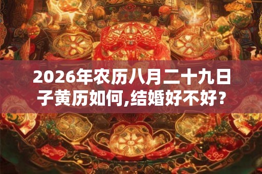 2026年农历八月二十九日子黄历如何,结婚好不好？