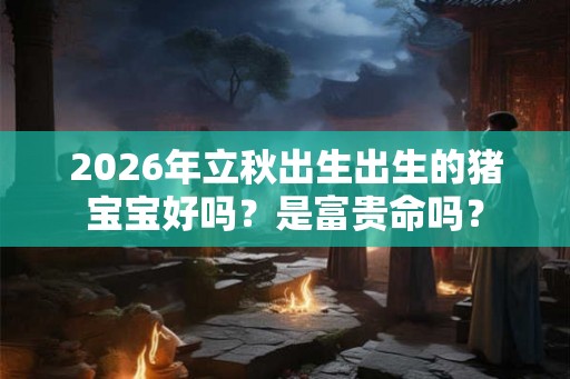 2026年立秋出生出生的猪宝宝好吗？是富贵命吗？