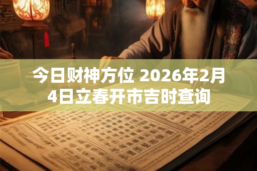 今日财神方位 2026年2月4日立春开市吉时查询