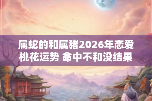 属蛇的和属猪2026年恋爱桃花运势 命中不和没结果