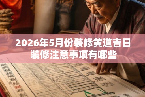 2026年5月份装修黄道吉日 装修注意事项有哪些