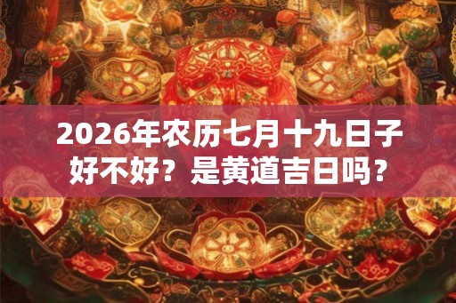 2026年农历七月十九日子好不好？是黄道吉日吗？