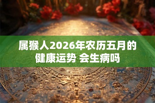 属猴人2026年农历五月的健康运势 会生病吗 属猴人2026年农历五月的健康运势 会生病吗