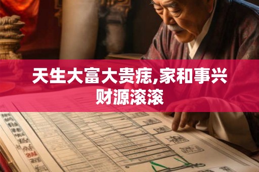 天生大富大贵痣,家和事兴财源滚滚