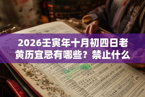 2026壬寅年十月初四日老黄历宜忌有哪些？禁止什么