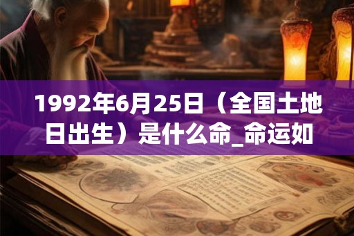 1992年6月25日（全国土地日出生）是什么命_命运如何