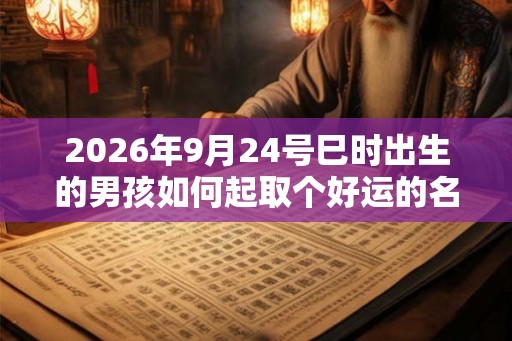 2026年9月24号巳时出生的男孩如何起取个好运的名字，五行属什么