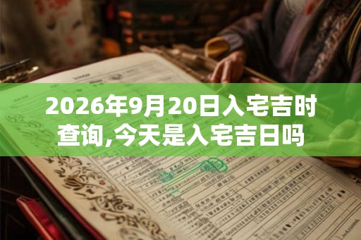 2026年9月20日入宅吉时查询,今天是入宅吉日吗
