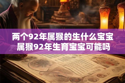 两个92年属猴的生什么宝宝 属猴92年生育宝宝可能吗 两个92年属猴的生什么宝宝 属猴92年生育宝宝可能吗
