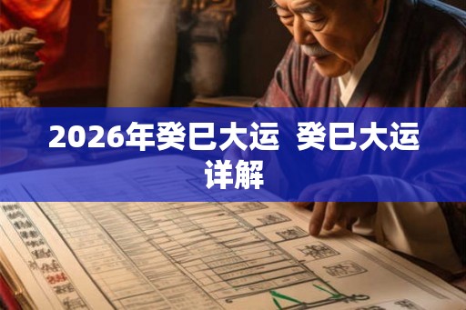 2026年癸巳大运  癸巳大运详解