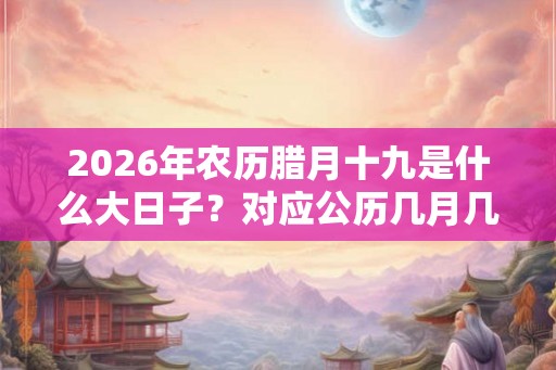 2026年农历腊月十九是什么大日子？对应公历几月几号？