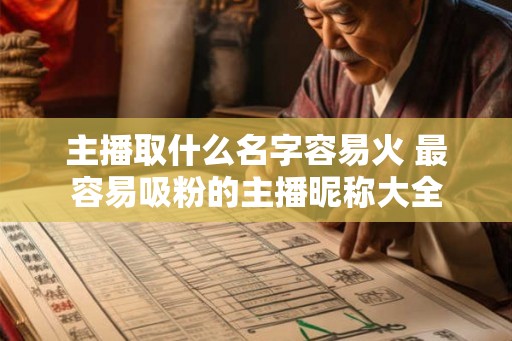 主播取什么名字容易火 最容易吸粉的主播昵称大全