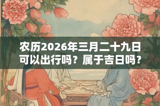 农历2026年三月二十九日可以出行吗？属于吉日吗？