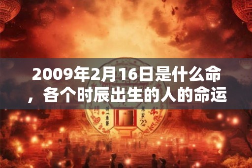 2009年2月16日是什么命，各个时辰出生的人的命运
