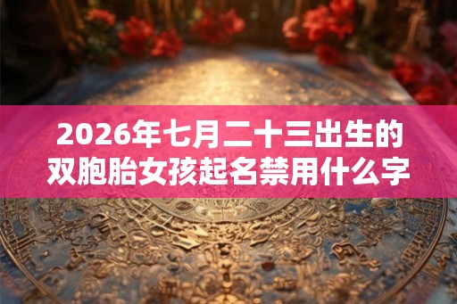 2026年七月二十三出生的双胞胎女孩起名禁用什么字，五行属什么