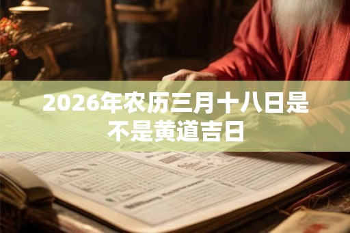 2026年农历三月十八日是不是黄道吉日