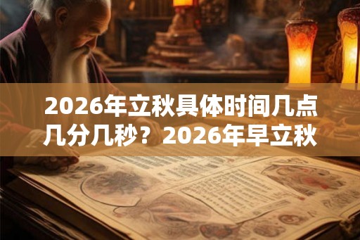 2026年立秋具体时间几点几分几秒？2026年早立秋还是晚立秋？