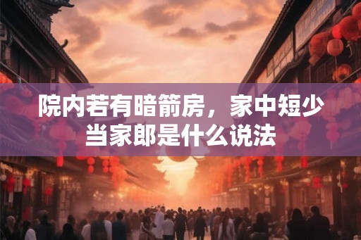 院内若有暗箭房，家中短少当家郎是什么说法