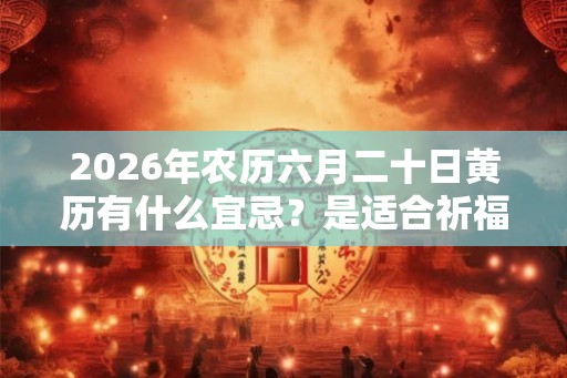 2026年农历六月二十日黄历有什么宜忌?是适合祈福的日子吗? 2026年农历六月二十日黄历有什么宜忌?是适合祈福的日子吗?