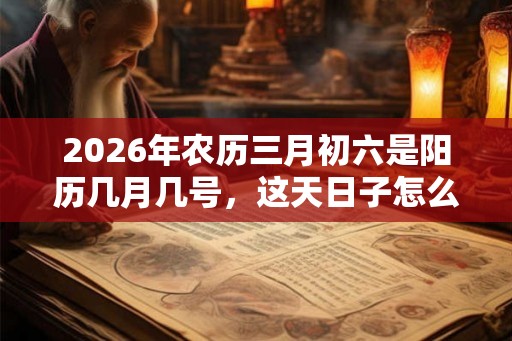 2026年农历三月初六是阳历几月几号，这天日子怎么样？