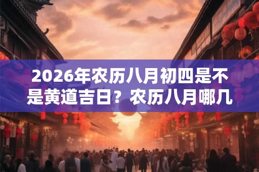 2026年农历八月初四是不是黄道吉日？农历八月哪几天是黄道吉日？