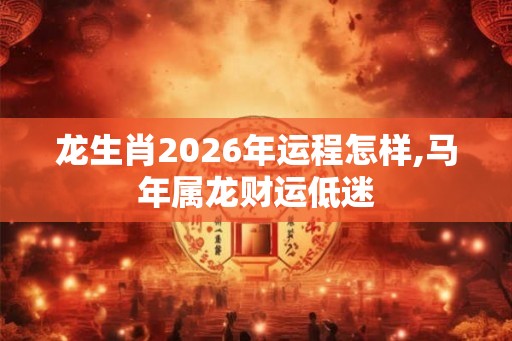 龙生肖2026年运程怎样,马年属龙财运低迷