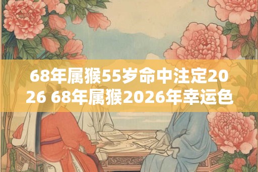 68年属猴55岁命中注定2026 68年属猴2026年幸运色
