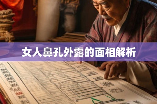 女人鼻孔外露的面相解析