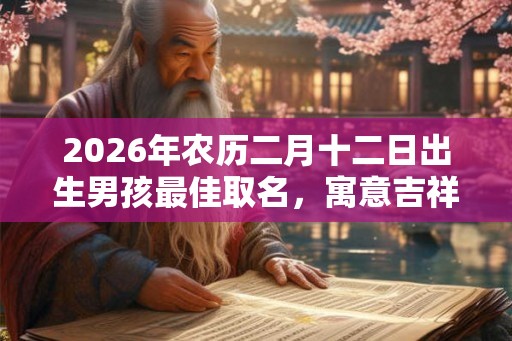 2026年农历二月十二日出生男孩最佳取名，寓意吉祥的名字