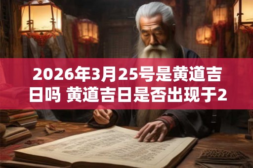 2026年3月25号是黄道吉日吗 黄道吉日是否出现于2026年3月25日