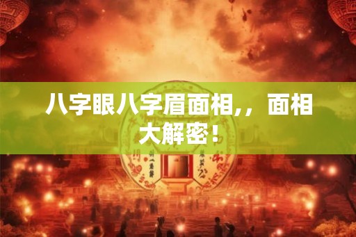 八字眼八字眉面相,，面相大解密！