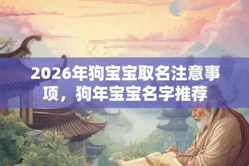 2026年狗宝宝取名注意事项，狗年宝宝名字推荐