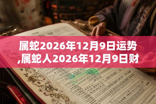 属蛇2026年12月9日运势,属蛇人2026年12月9日财运,生肖蛇2026年12月9日运势