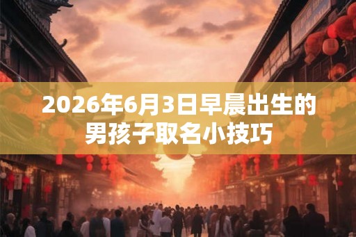 2026年6月3日早晨出生的男孩子取名小技巧