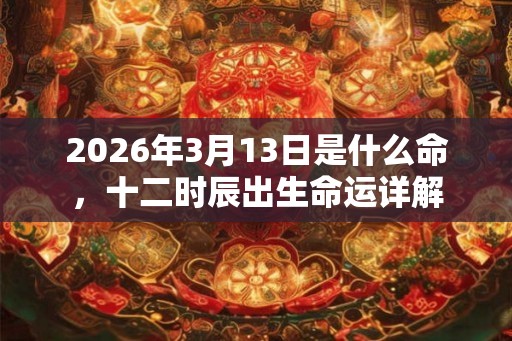 2026年3月13日是什么命，十二时辰出生命运详解
