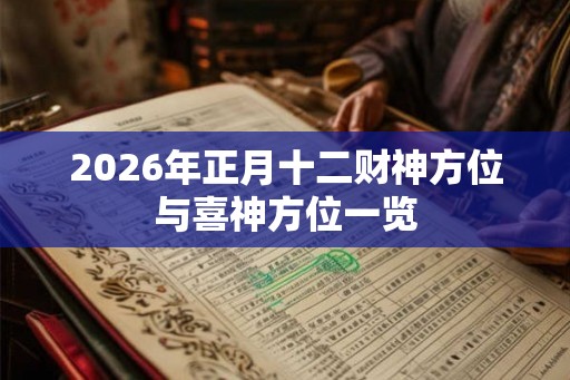 2026年正月十二财神方位与喜神方位一览