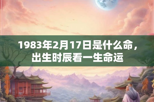 1983年2月17日是什么命，出生时辰看一生命运