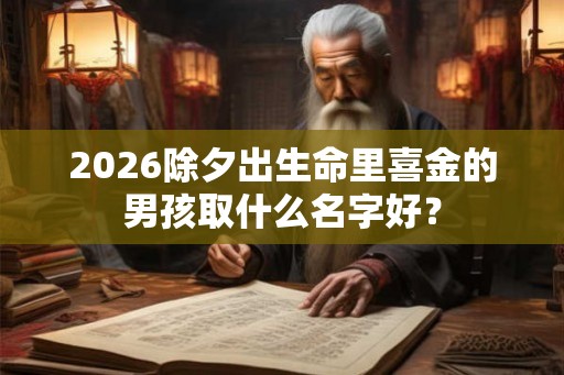 2026除夕出生命里喜金的男孩取什么名字好？