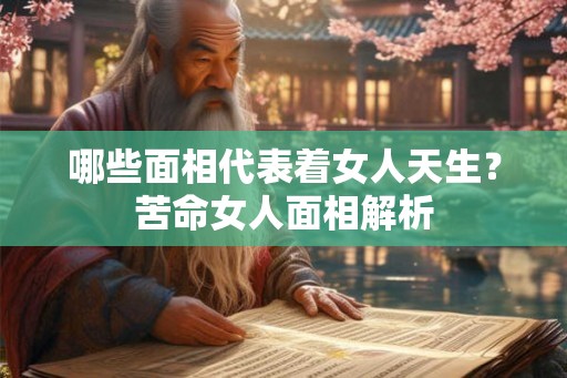 哪些面相代表着女人天生？苦命女人面相解析