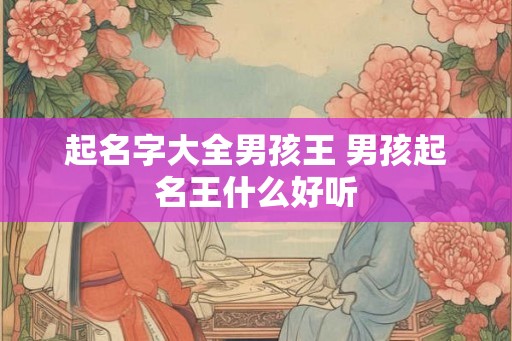 起名字大全男孩王 男孩起名王什么好听