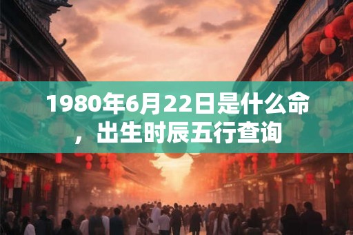 1980年6月22日是什么命，出生时辰五行查询