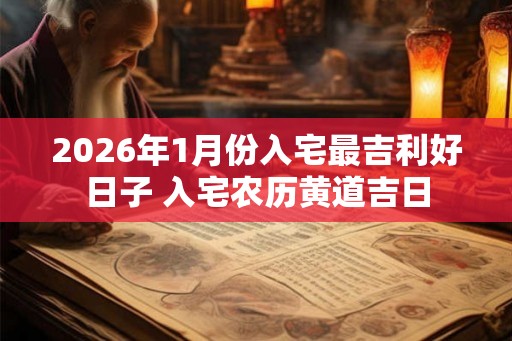 2026年1月份入宅最吉利好日子 入宅农历黄道吉日